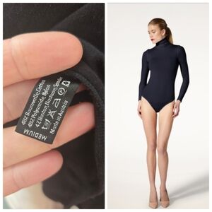 Wolford Made In Austria Button Collared Bodysuit m